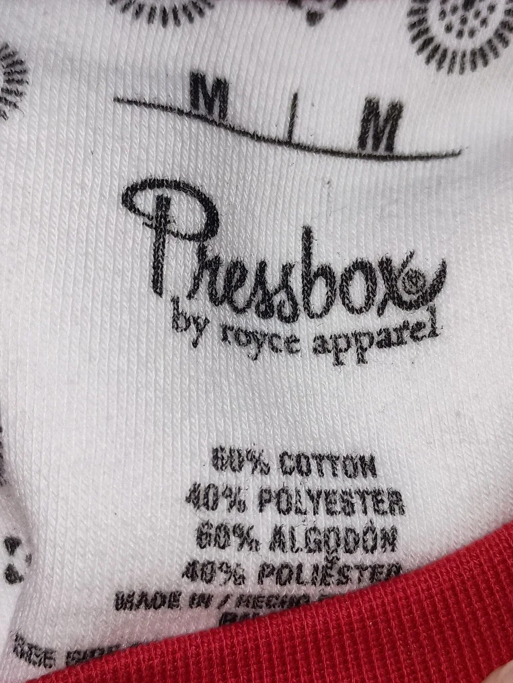 Pressbox White and Red Georgia Bulldogs Raglan Sweatshirt New With Tags Medium